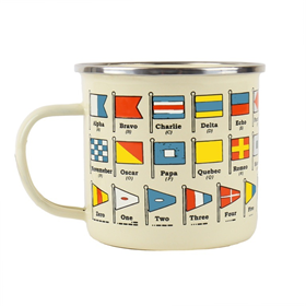 Afbeelding van Gift Republic Mok emaille - Enamel Mug - Nautical Flags
