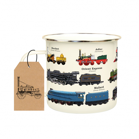 Product image 1 of Gift Republic Mok emaille - Enamel Mug - Train