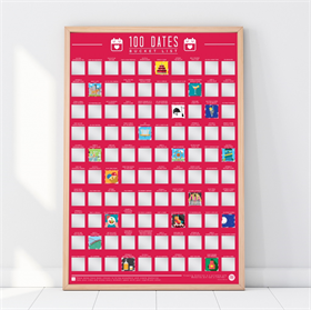 Image of Gift Republic Scratch Poster - 100 Dates To Go On