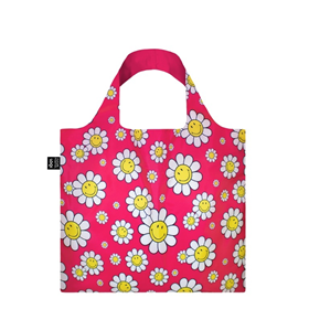 Image of LOQI Bag - Flowers Raspberry Medium Recycled