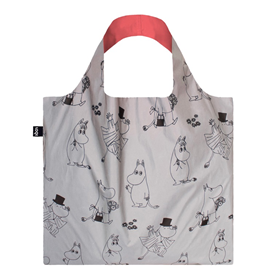 Afbeelding van LOQI Bag Large - Family Pattern reflecterend