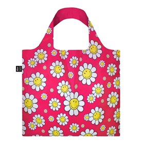 Afbeelding van LOQI Bag Large - Flowers Raspberry gerecycled