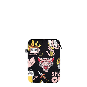 Afbeelding van LOQI Laptop Sleeve Large - Tiger Snake Beer Black gerecycled