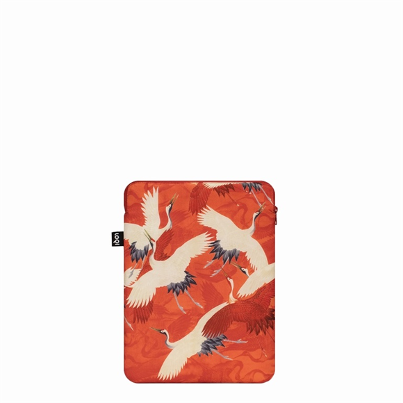 Product image 1 of LOQI Laptop Sleeve M.C. - Woman's Haori with White and Red Cranes Recycled