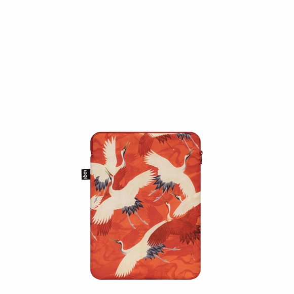 Product image 1 of LOQI Laptop Sleeve - Woman's Haori with White and Red Cranes Medium Recycled