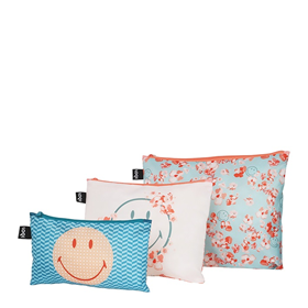 Afbeelding van LOQI Zip Pockets - Blossom & Geometric gerecycled