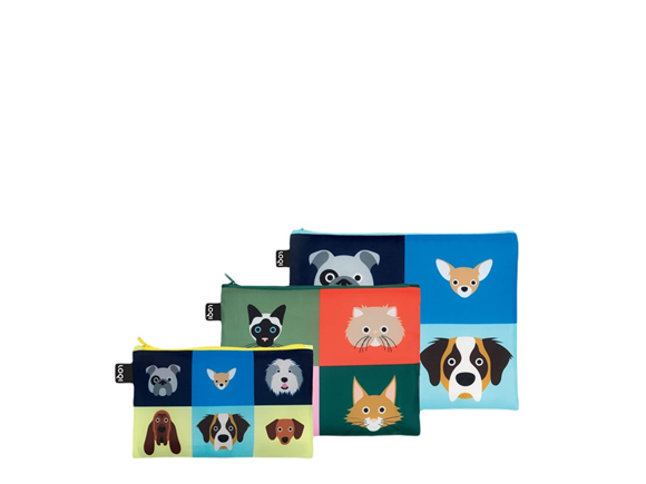 Product image 1 of LOQI Zip Pockets - Cats & Dogs gerecycled