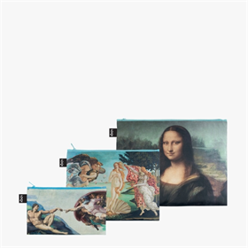 Afbeelding van LOQI Zip Pockets - Creation of Adam, Venus, Mona Lisa gerecycled