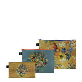 Afbeelding van LOQI Zip Pockets - Flower Pattern gerecycled