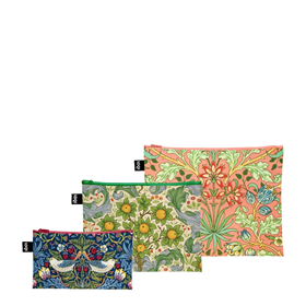 Afbeelding van LOQI Zip Pockets - Hyacinth, Strawberry & Orchard gerecycled