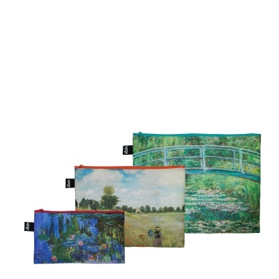 Product image 1 of LOQI Zip Pockets - Japanese Footbridge, Wild Poppies & Water Lilies gerecycled
