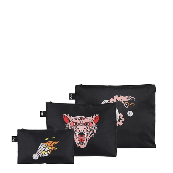 Product image 1 of LOQI Zip Pockets - Tiger Snake Beer Black gerecycled