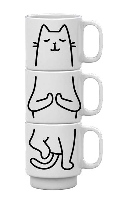 Product image 1 of Mustard Mokken set van 3 - Cat Yoga