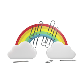 Image of Mustard Rainbow Paperclip Holder