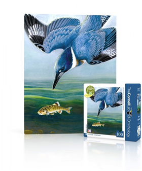 Image of New York Puzzle Company Belted Kingfisher - Mini 100 pieces