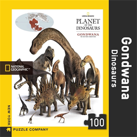 Image of New York Puzzle Company Gondwana Dinosaurs - Mini 100 pieces