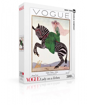 Afbeelding van New York Puzzle Company Puzzel Lady on a Zebra - 500 stukjes