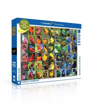 Image of New York Puzzle Company Rainbow of Birds - 1000 pieces