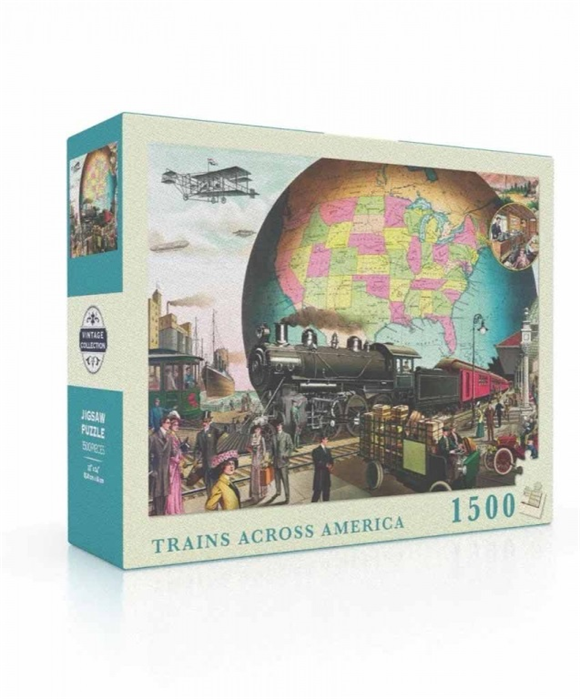 Product image 1 of New York Puzzle Company Trains Across America - 1500 pieces