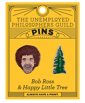 Image of UPG Pins - Bob Ross and Happy Little Tree