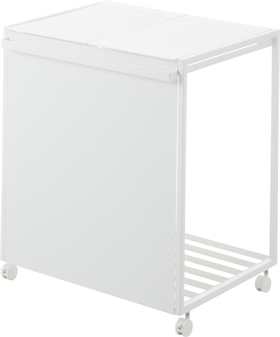 Image of Yamazaki 2-Compartment trash can with casters - Tower - White