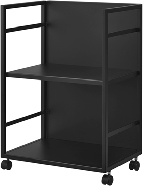 Image of Yamazaki 2-Tiered semi-closed storage wagon - Tower - Black