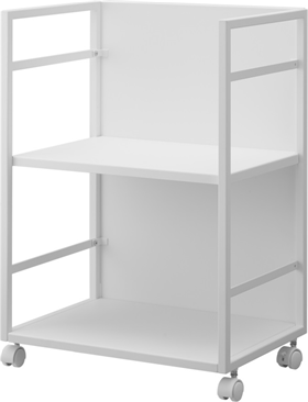 Image of Yamazaki 2-Tiered semi-closed storage wagon - Tower - White