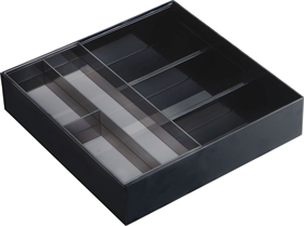 Image of Yamazaki Extendable cutlery tray with slide - Tower - black