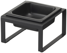 Image of Yamazaki Pet food bowl stand single - Tower - Black