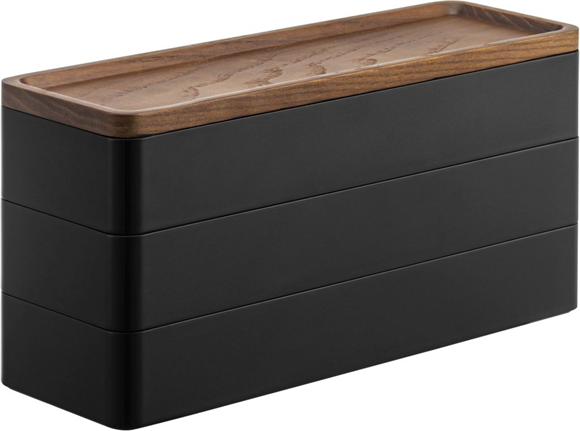Product image 1 of Yamazaki Rin Sieradenorganizer met deksel 3-laags - Zwart