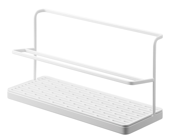 Product image 1 of Yamazaki Tower Droogstandaard flessen met afdruipmat - Wit