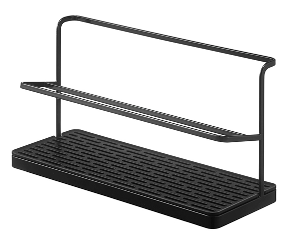 Product image 1 of Yamazaki Tower Droogstandaard flessen met afdruipmat - Zwart